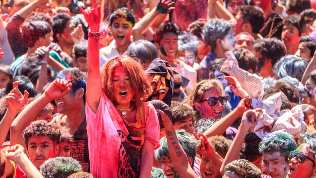Holi celebration in Nepal
