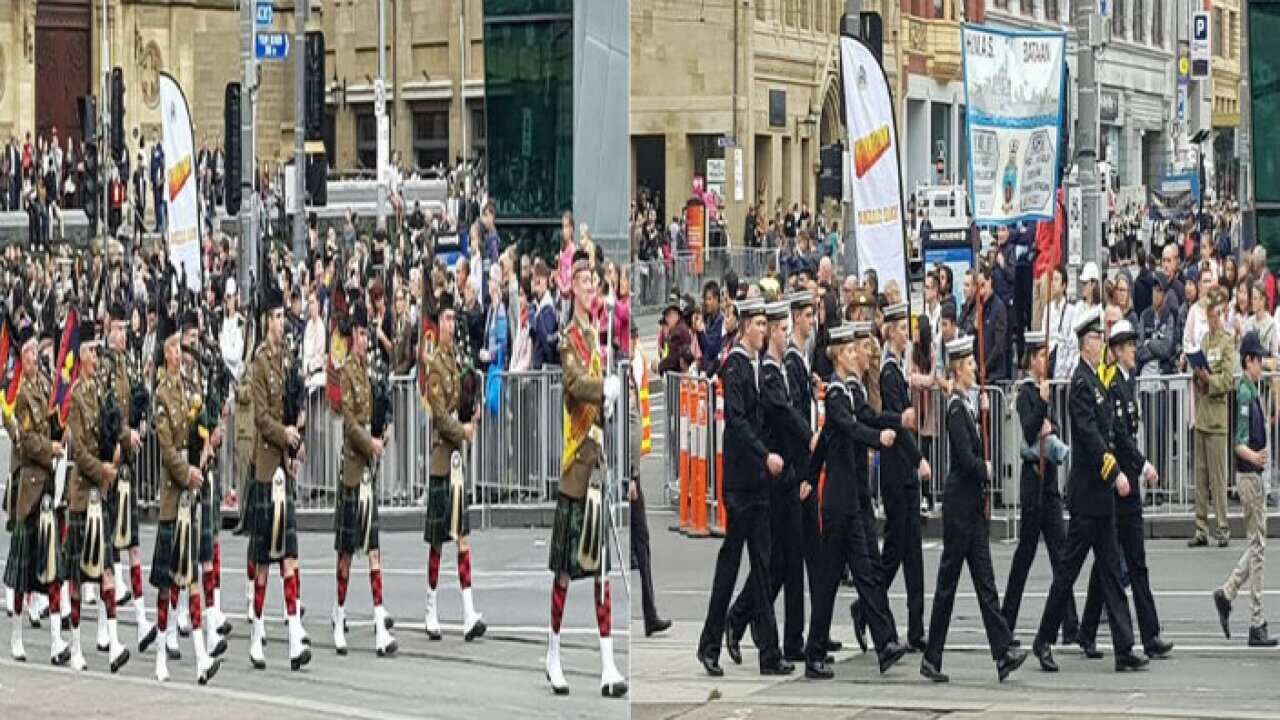 Anzac march at Melbourne CBD 2018