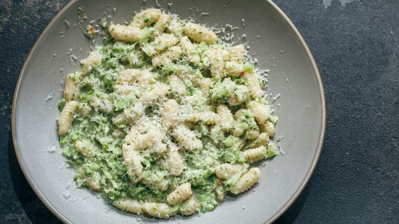 Cavatelli with broccoli and feta ragu