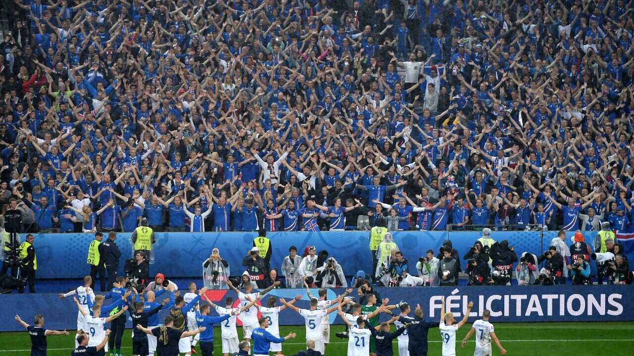 Iceland fans at the Euro 2016 tournament. 