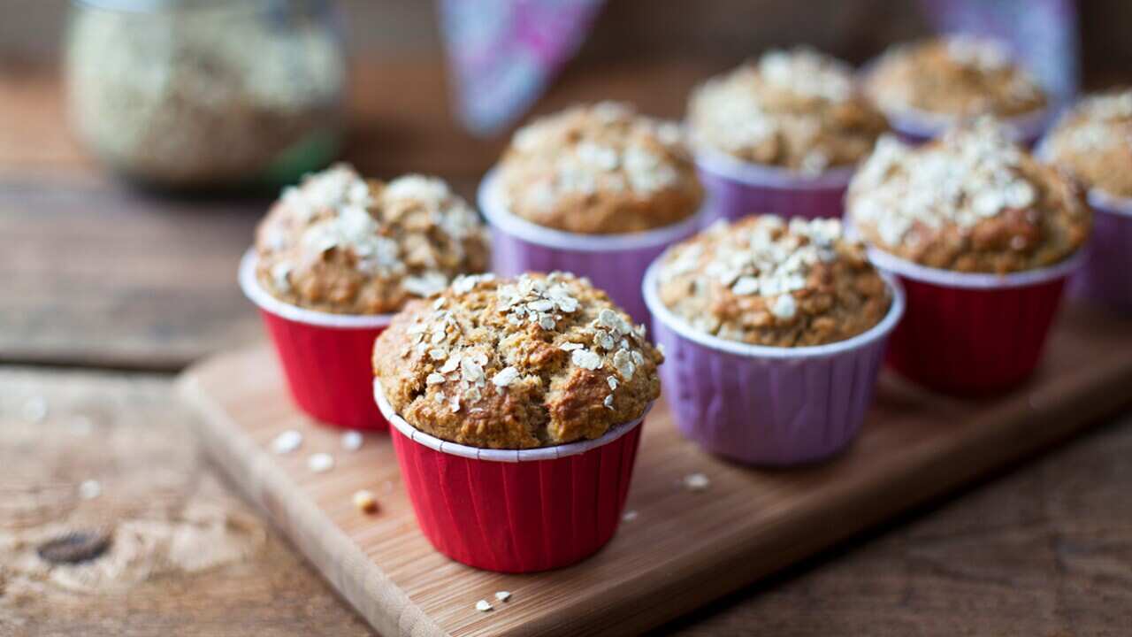 Banana and oatmeal muffins