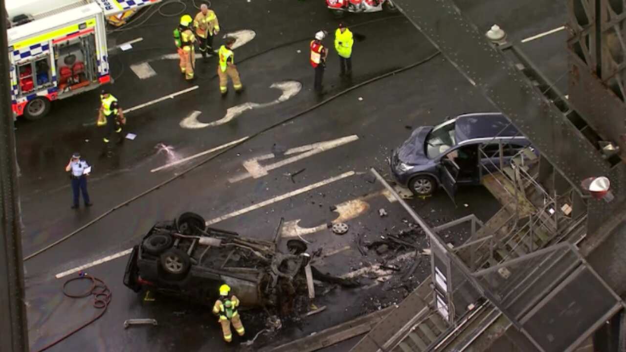 Car explodes in Sydney Harbour Bridge