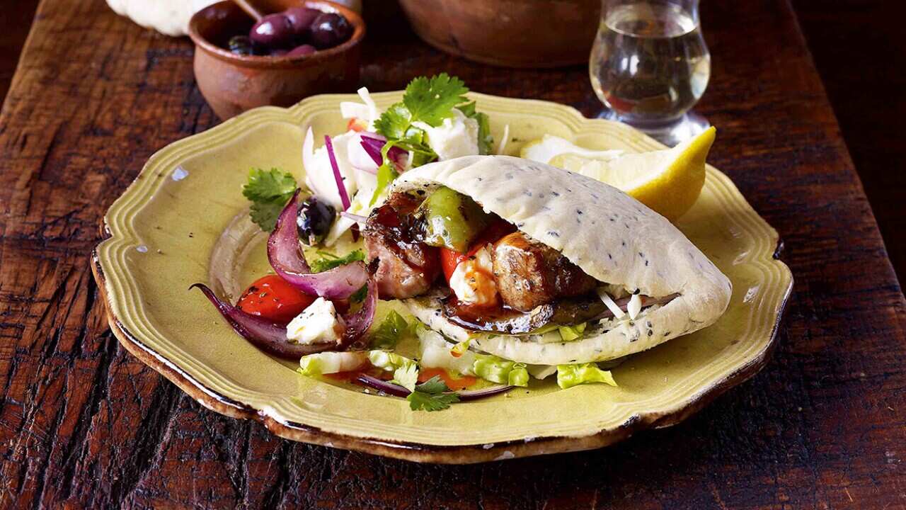 Souvlaki with Cypriot salad