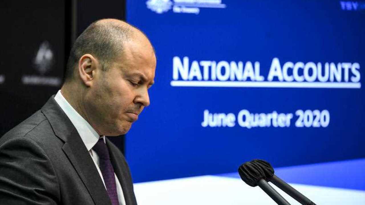 Treasurer Josh Frydenberg speaks to the media during a press conference at Parliament House in Canberra