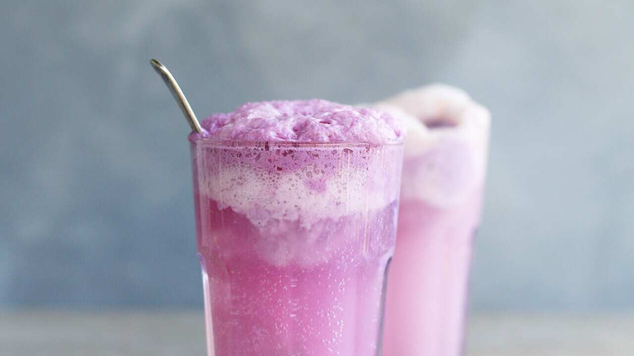 Ube ice-cream float