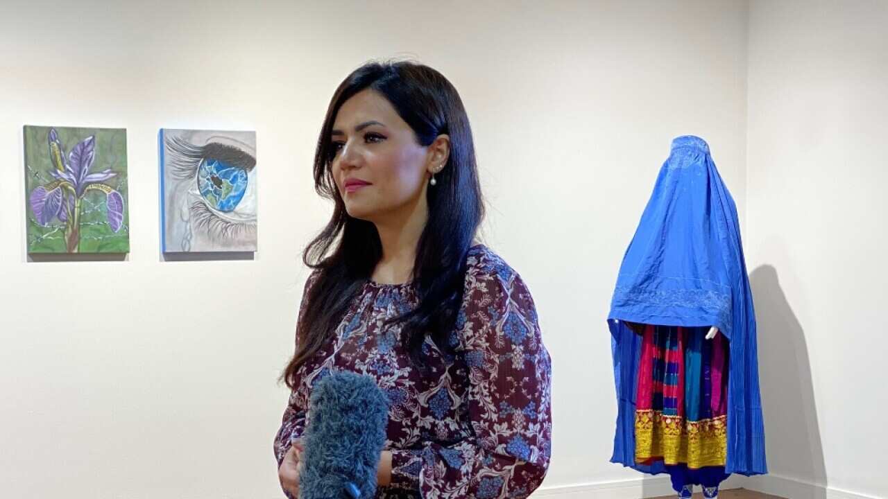 Maryam Popal Zahid, a Sydney-based Afghan refugee who has organised the exhibition. 