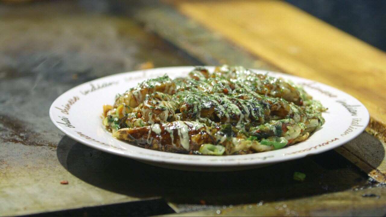 Seared cod okonomiyaki