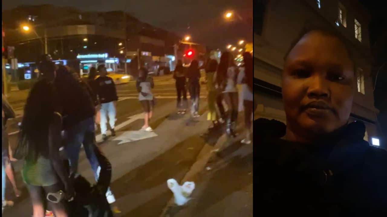 Atong at Melbourne CBD and the blurred image of youths at CBD
