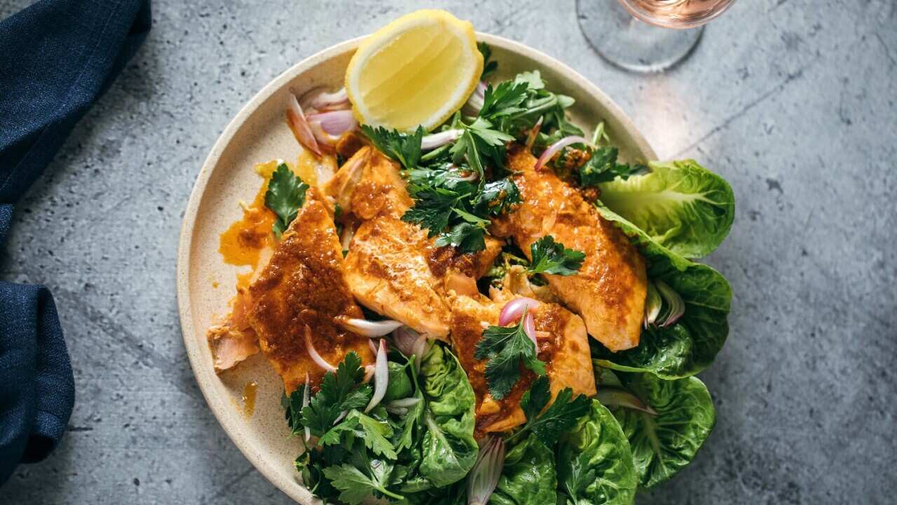 Salmon with whole lemon dressing