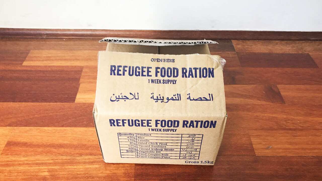 Refugee food ration box