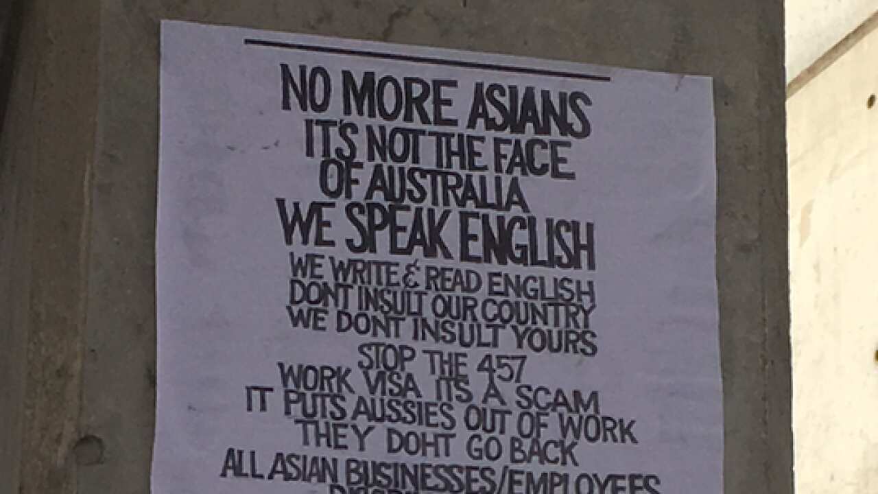 'No more Asians' posters around Sydney