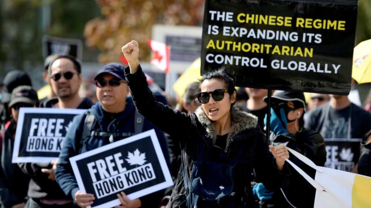 FILE PHOTO: Supporters hold a rally in solidarity with Hong Kong protesters, in Vancouver, British Columbia, Canada September 29, 2019.