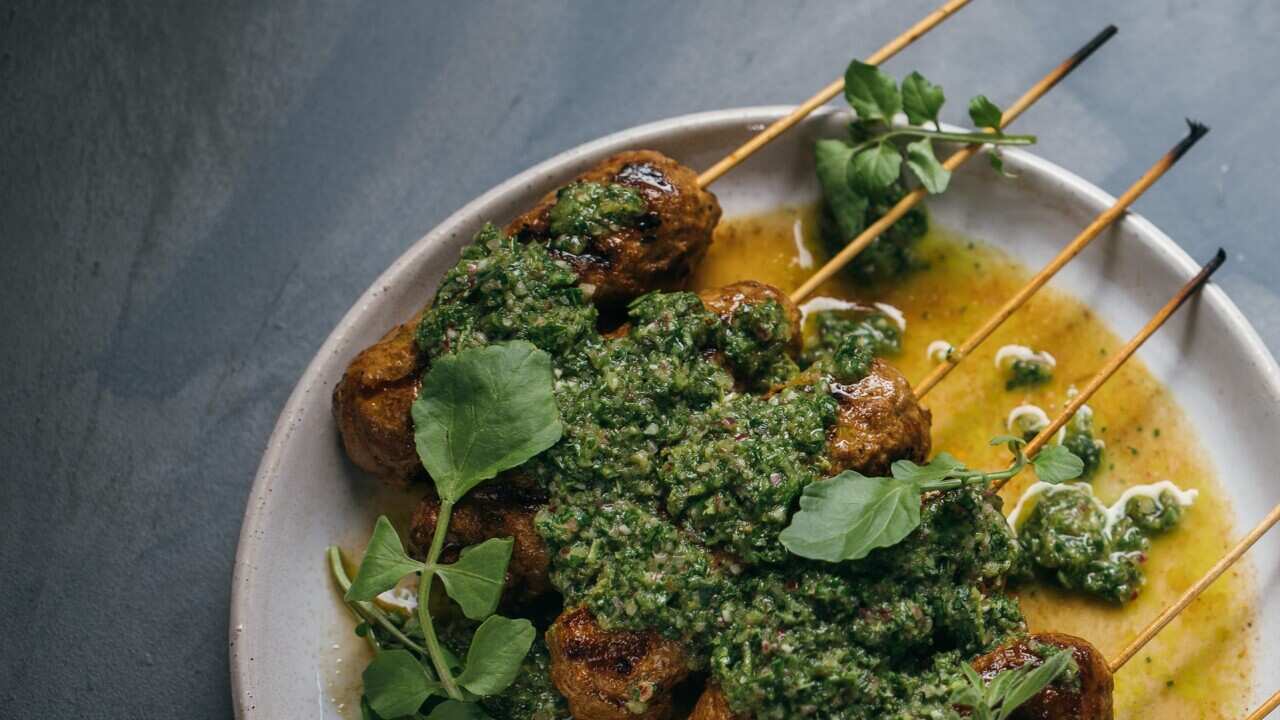 Spicy lamb kofta watercress chimmichuri