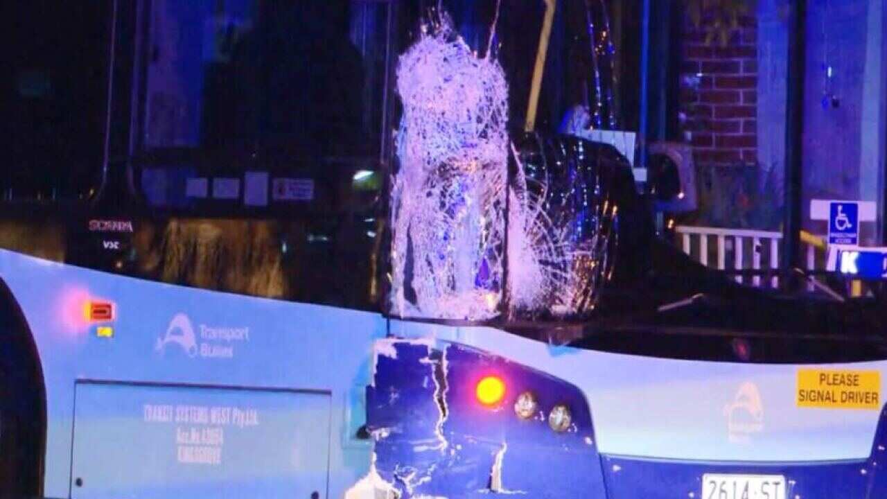 The bus was damaged during the crash in which two men died.