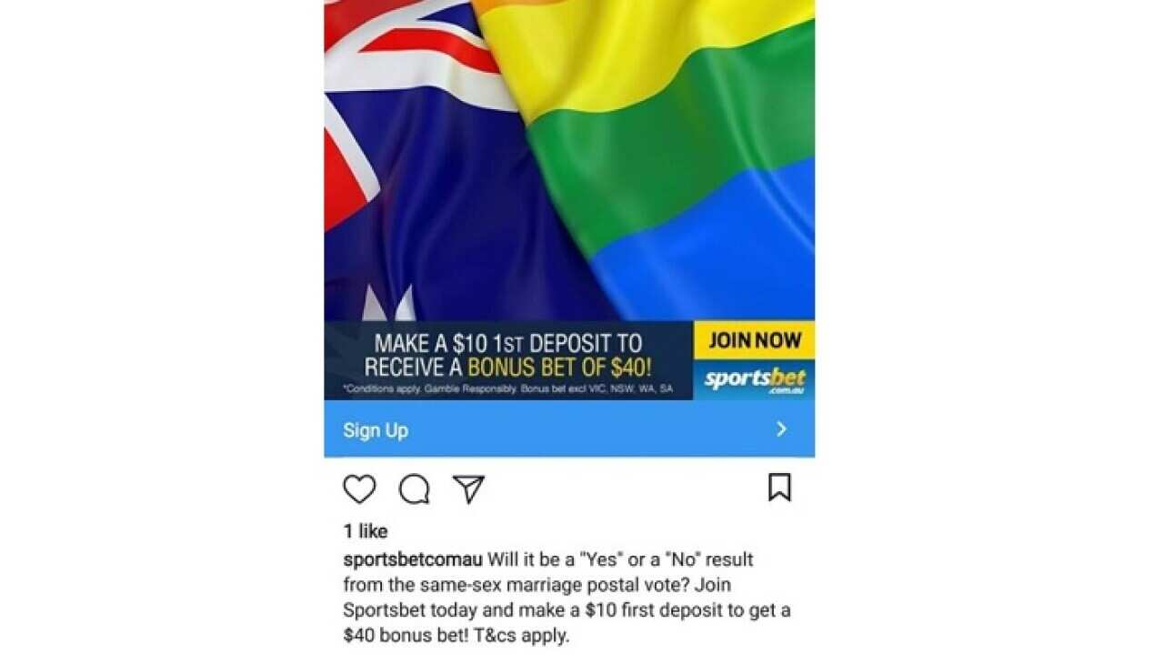 Sportsbet Instagram SSM ad