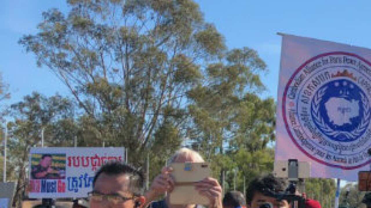 Khmer community rally in front of Parliament House in Canberra on 28th Paris Peace Accords anniversary, October 23,2019.