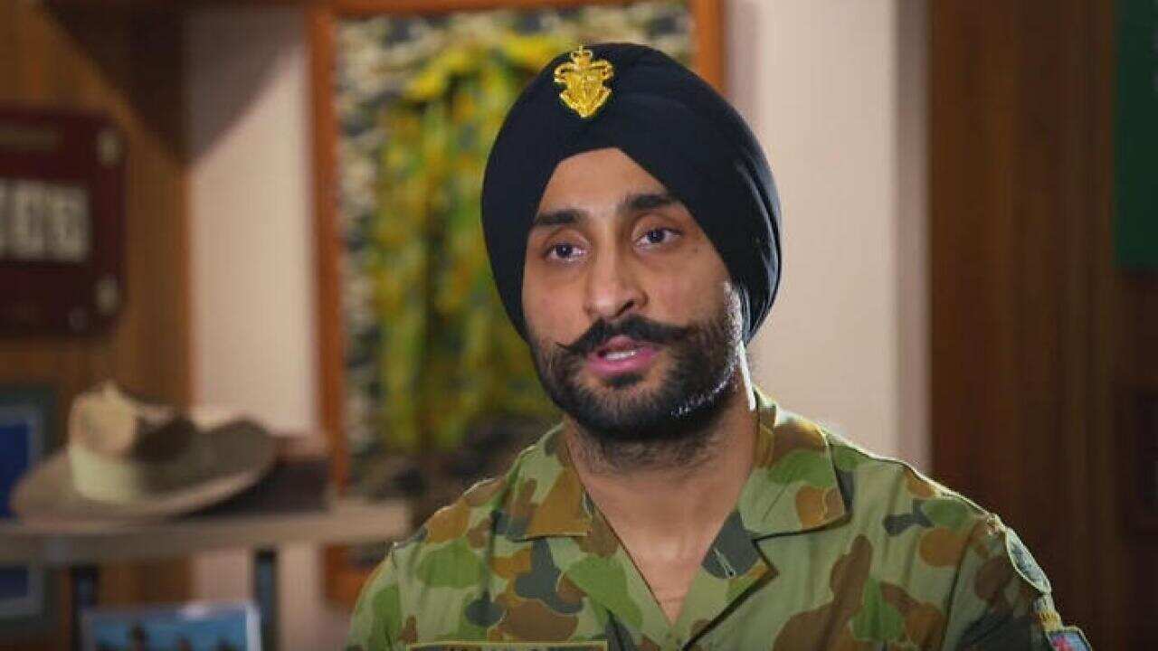 Cadet Satbir Kahlon, in Australian army uniform