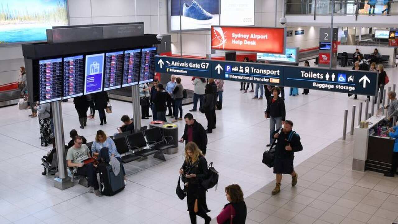 People inside Terminal 2 at the Domestic Airport at Sydney Airport in Sydney, Friday, May 25, 2018