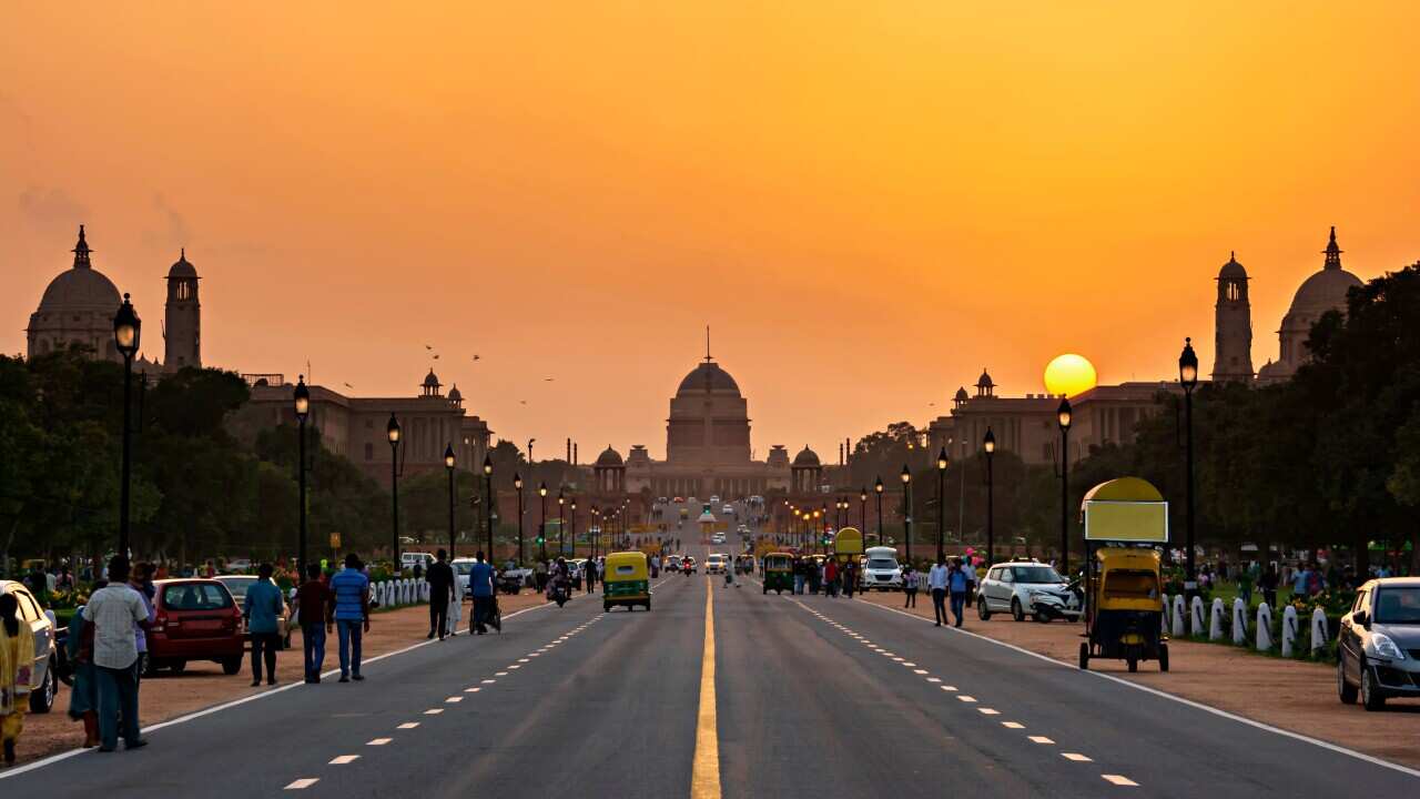 Sunset at Rashtrapati Bhavan, India