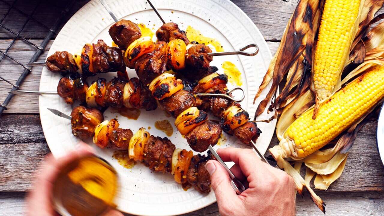 Lamb kebabs (sosaties)