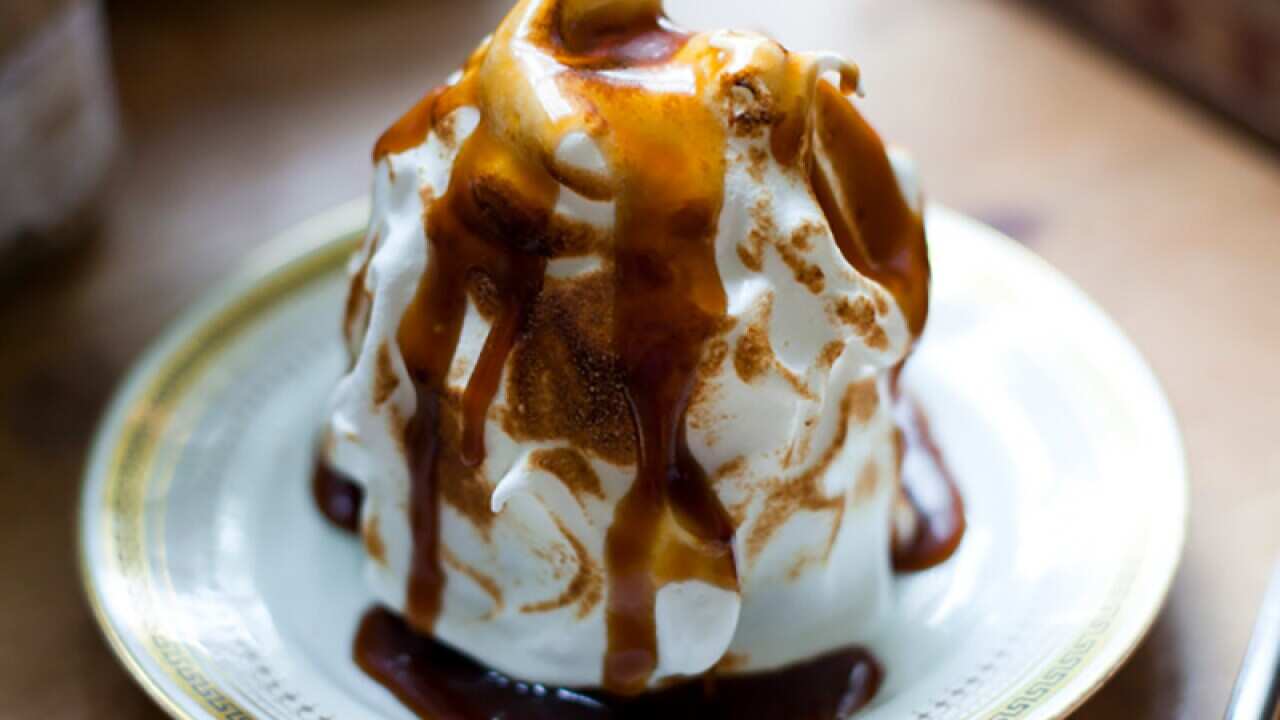 Mini sticky toffee pudding baked alaska