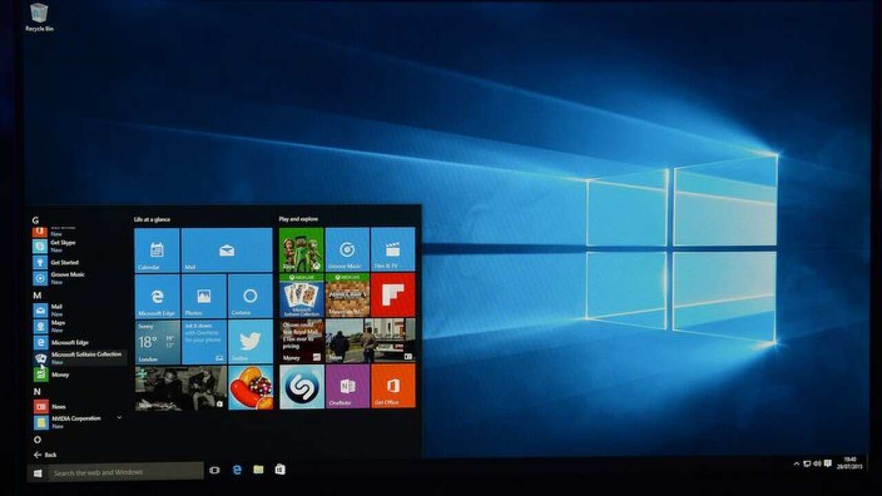 A computer using Microsoft Windows 10