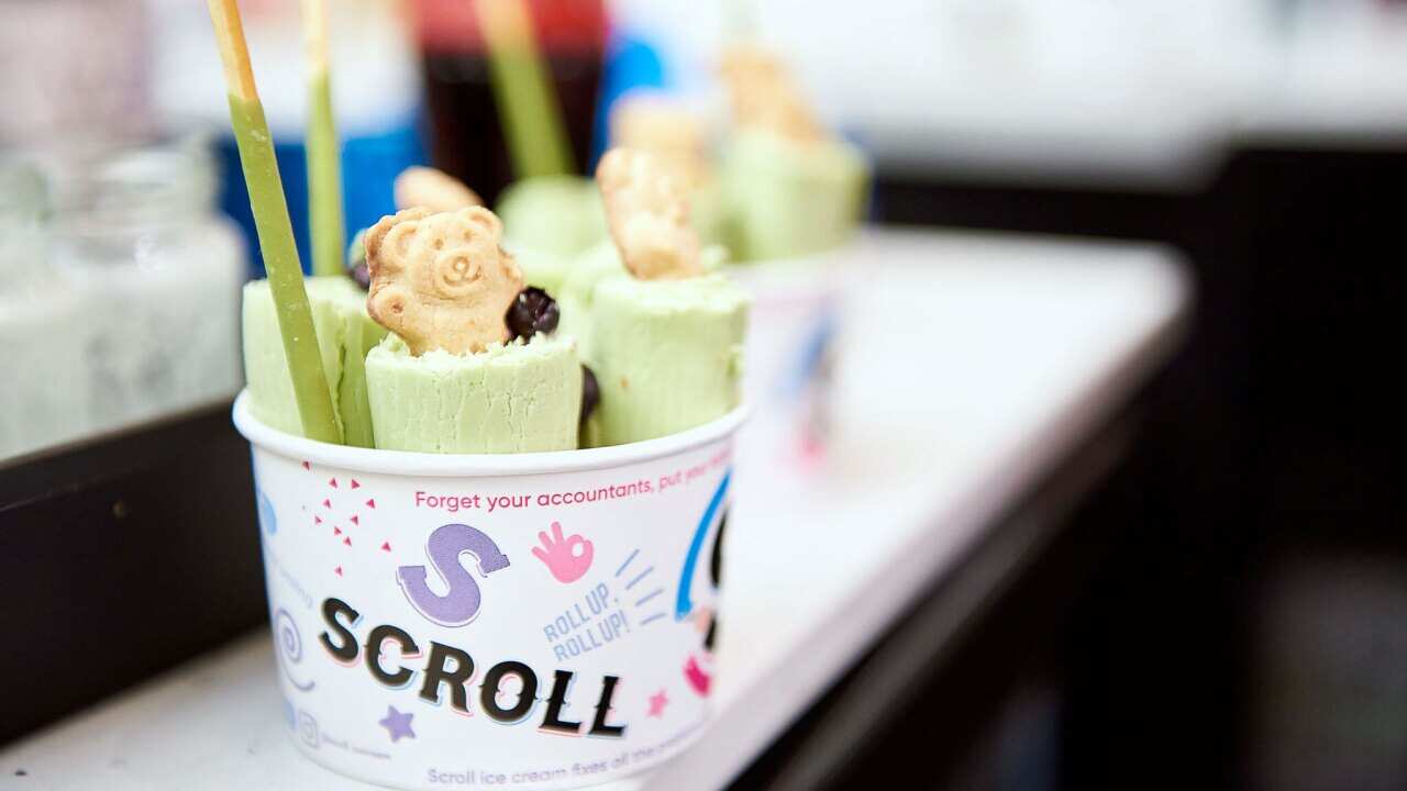 Scroll's Perfect Matcha rolled ice-cream cup 