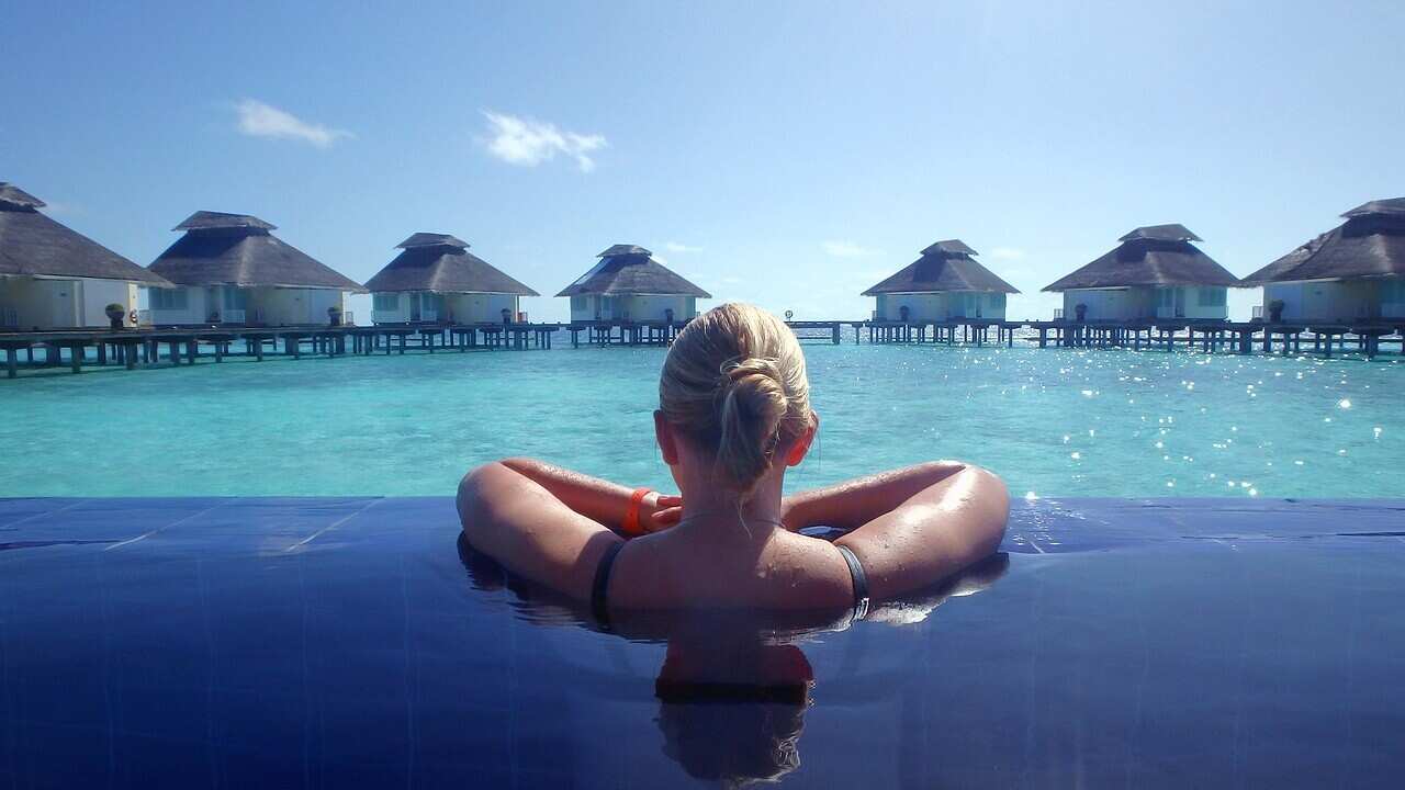 Overwater bungalows in Maldives