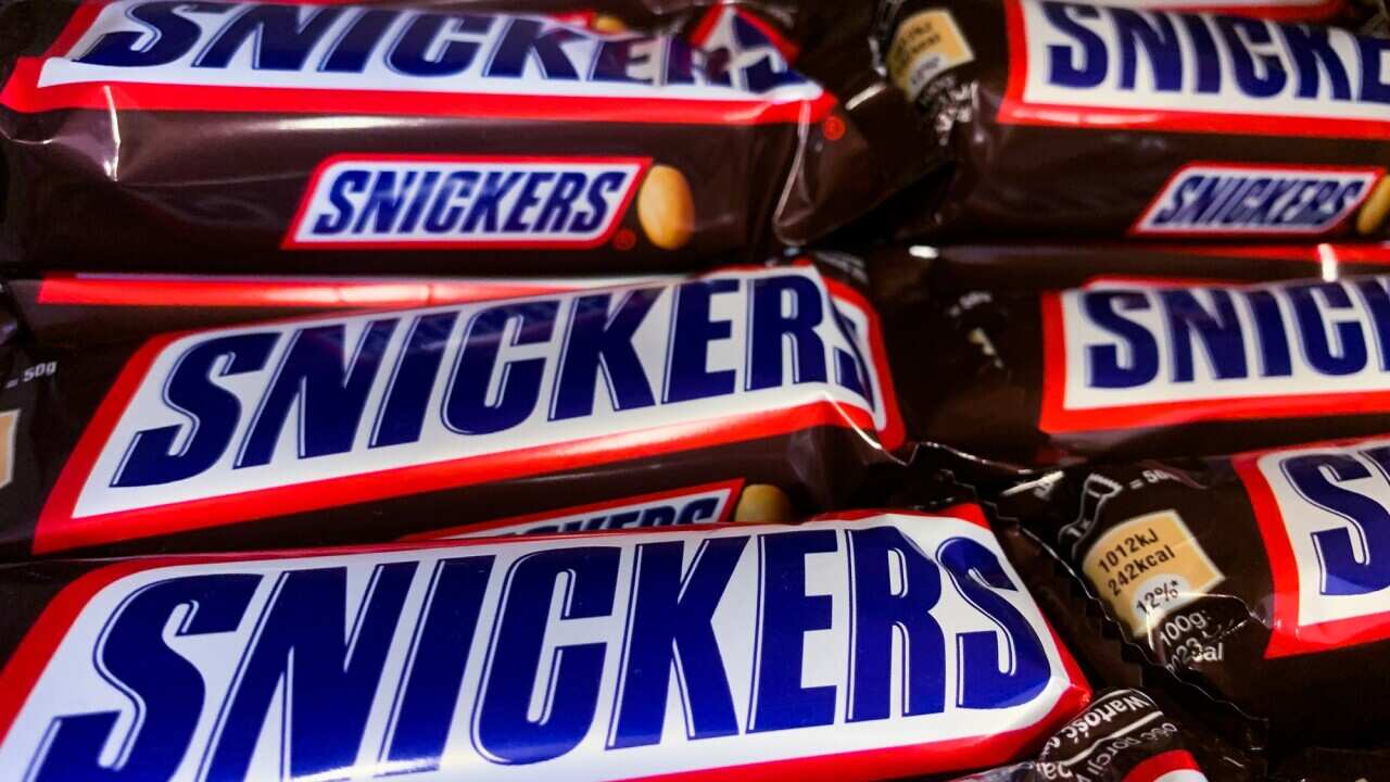 Snickers chocolate bars. 