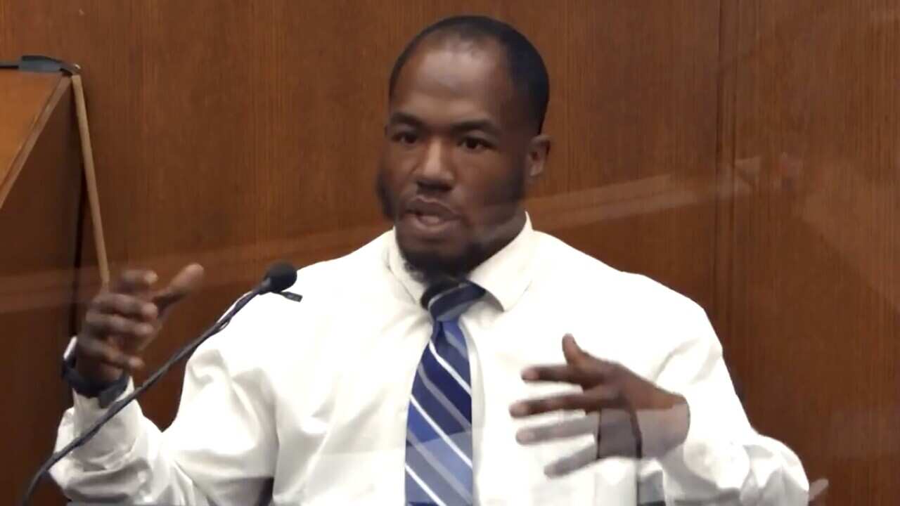 Witness Donald Williams answers questions in the trial of former Minneapolis police officer Derek Chauvin over the death of George Floyd in May last year.