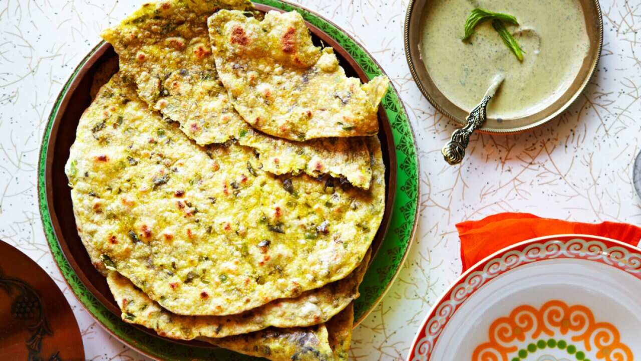 Spiced flatbread (methi paratha)