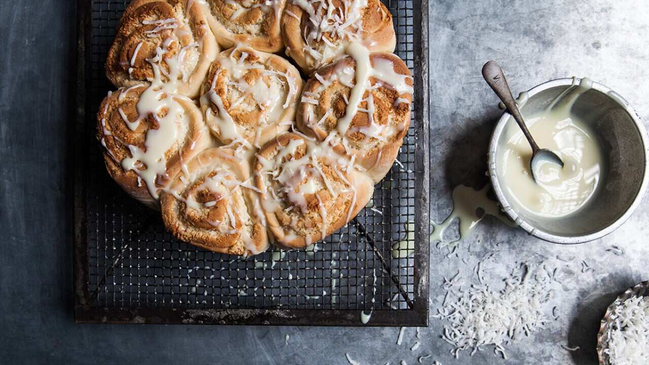 Coconut and condensed milk rolls