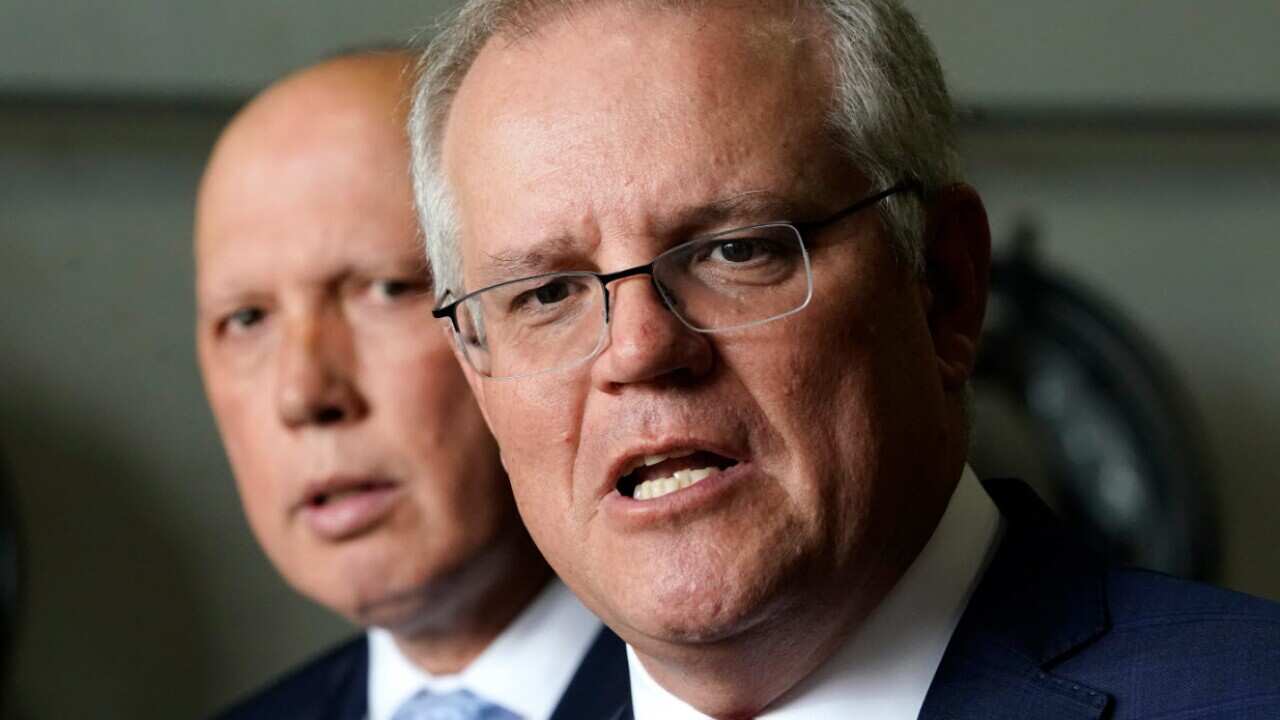 A file photo of Prime Minister Scott Morrison and Home Affairs Minister Peter Dutton. 