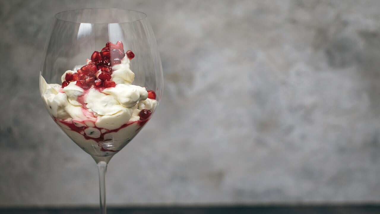 Rosewater cranberry fool