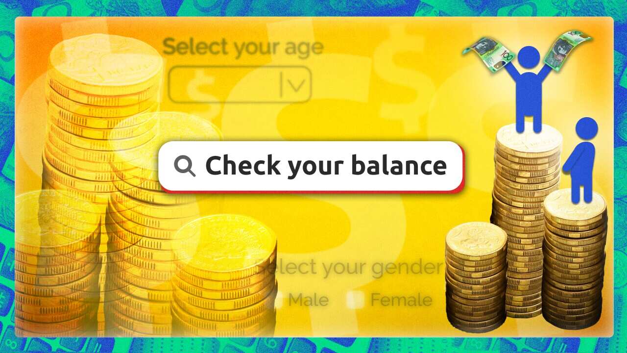 An illustration featuring piles of coins and a search bar reading 'check your balance'