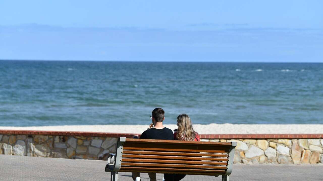 A general view of Glenelg beach in Adelaide.