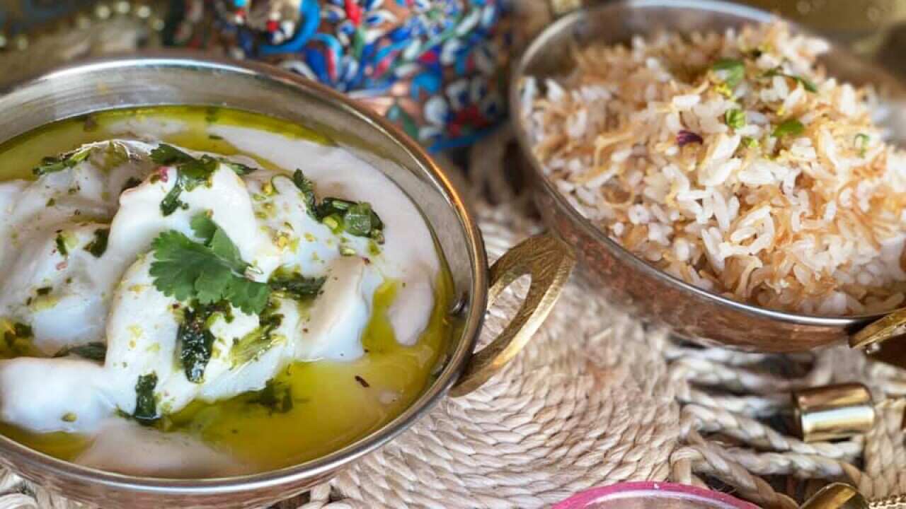 Lamb dumplings in yoghurt - shish-barak