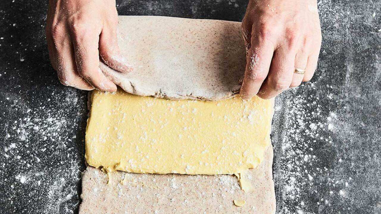 making gluten-free flaky pastry in All Day Baking