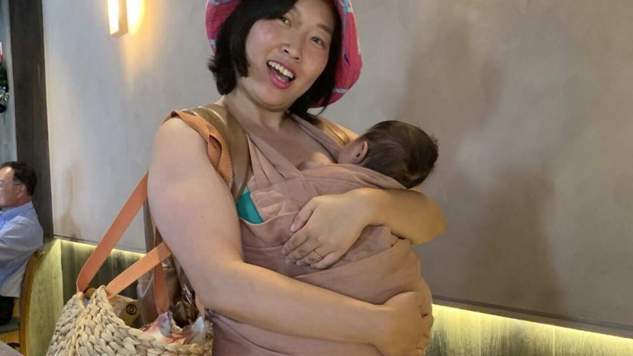 Madalene Chu with baby