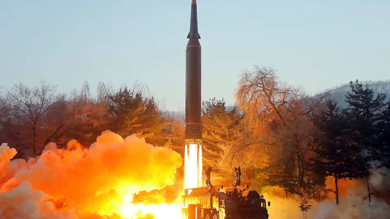 This photo provided by the North Korean government shows, what it says was, a test launch of a hypersonic missile in North Korea on 5 January 2022