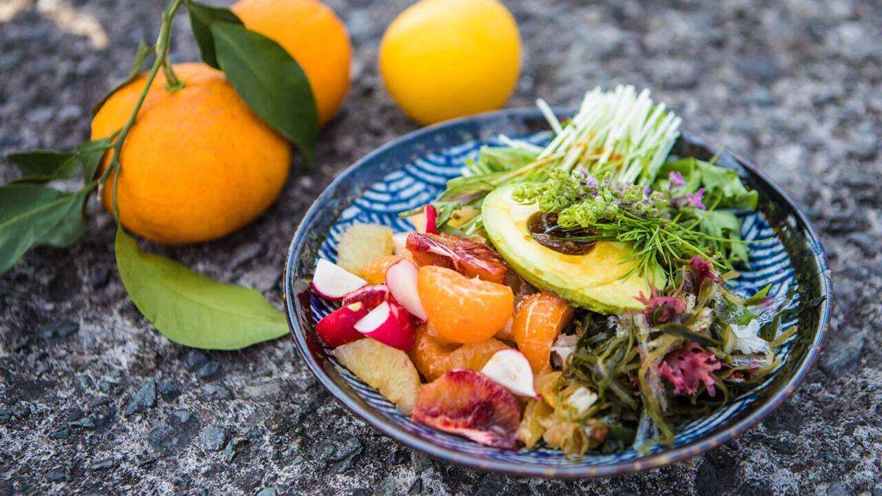 Japanese citrus and avocado salad