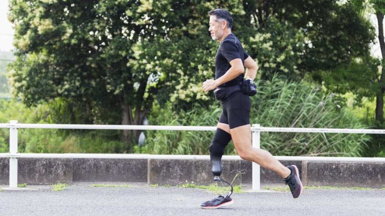 Man is jogging