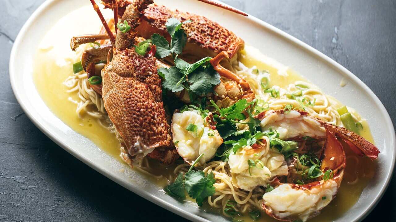 Lobster with e-fu noodles