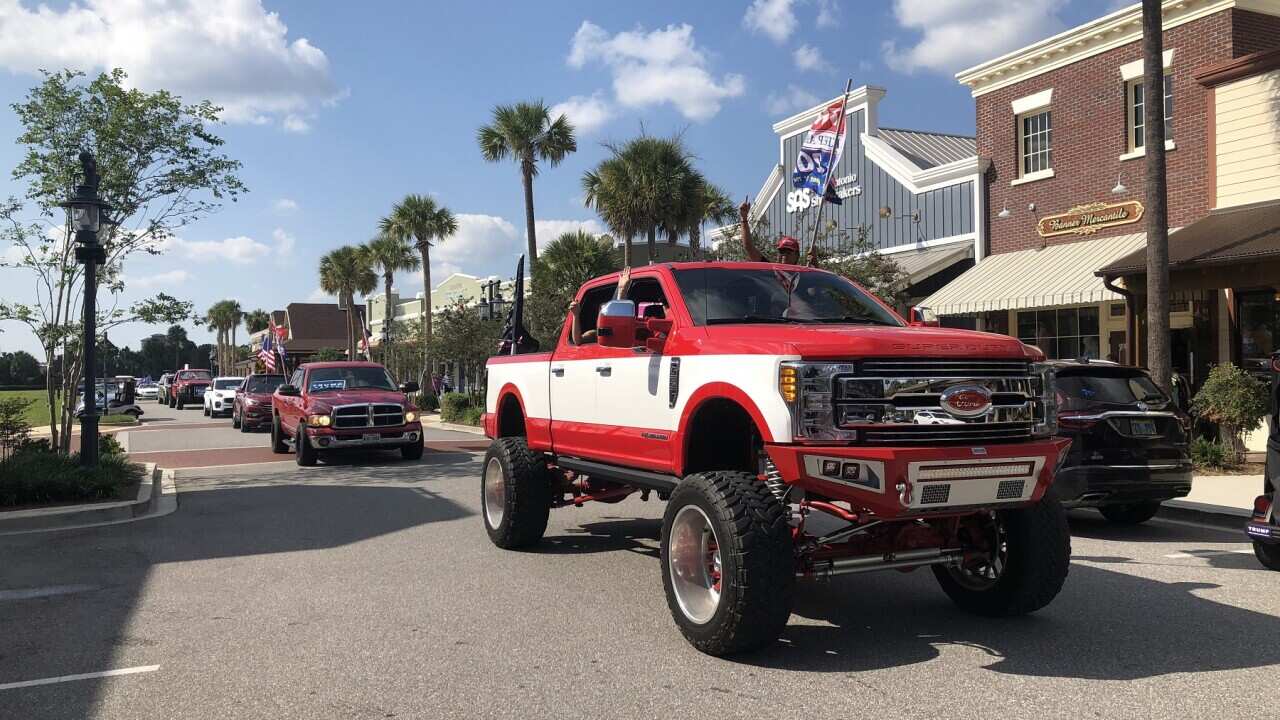 Donald Trump's supporters parade in Florida's streets