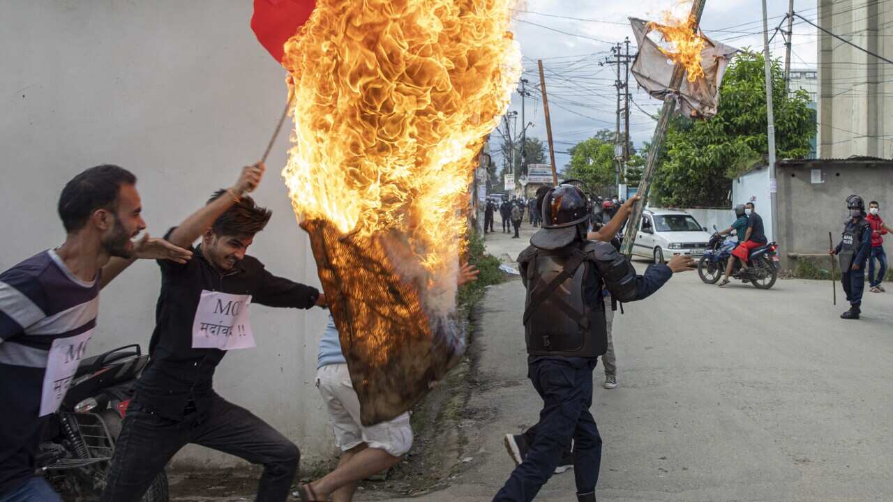 Protests in Kathmandu against the US Millenium Challenge Corporation