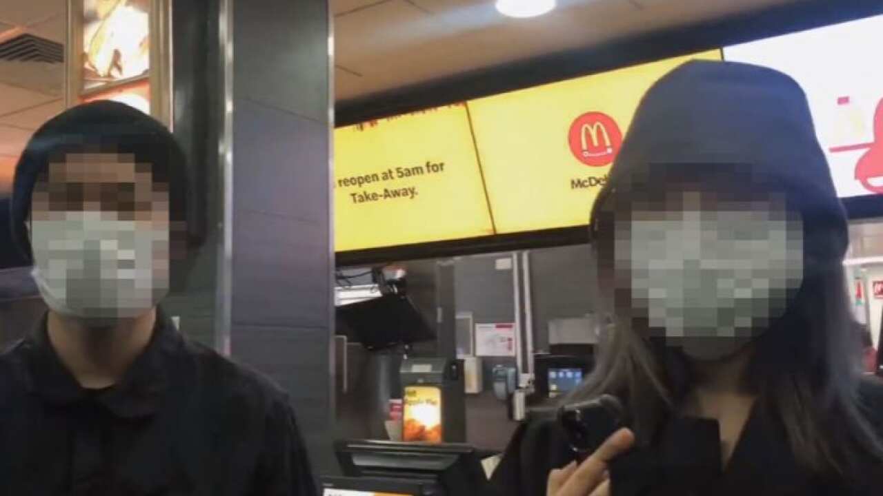 The students filmed themselves dancing in the McDonald's restaurant while waiting for their food.