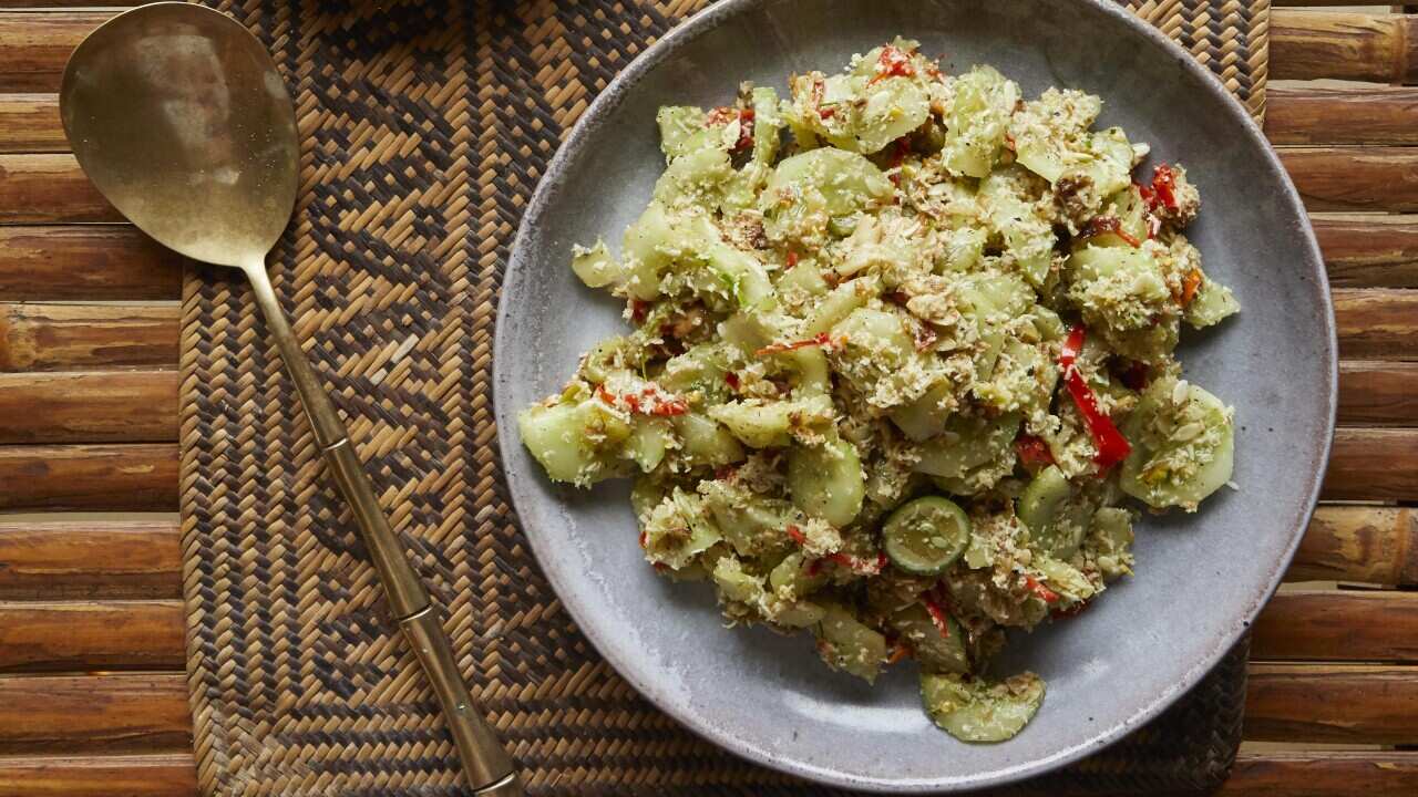 Paon: Real Balinese Cooking, Urab timun cucumber and burnt coconut salad