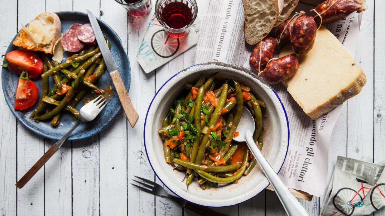 Stewed green beans