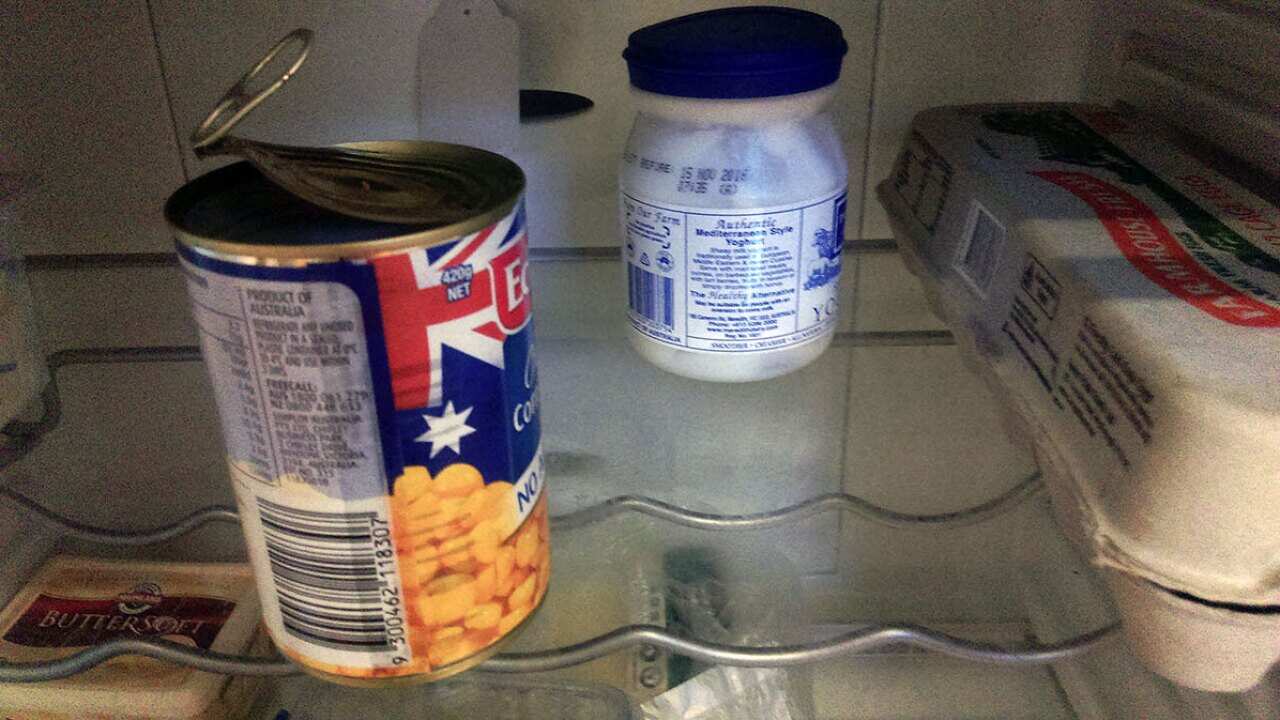 Open can in fridge