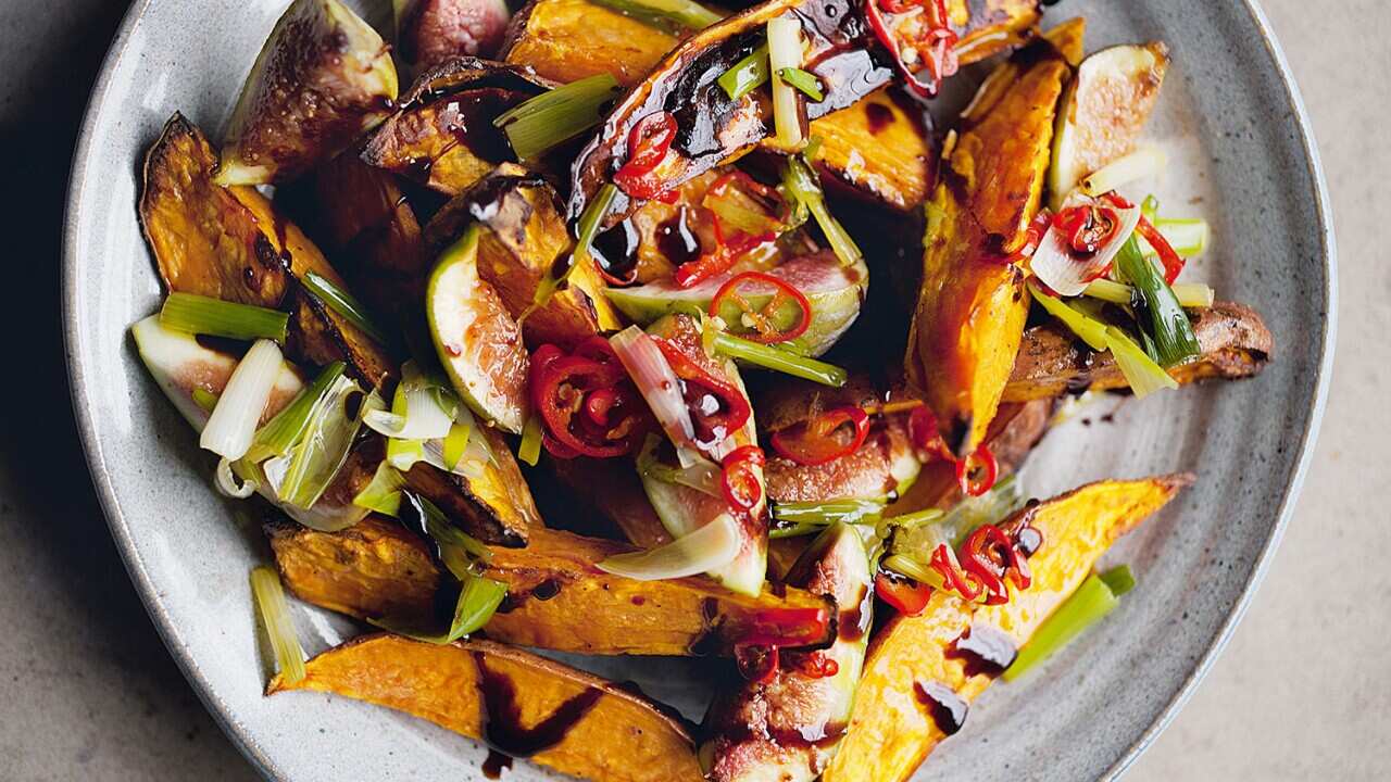 Roasted sweet potato and fresh figs